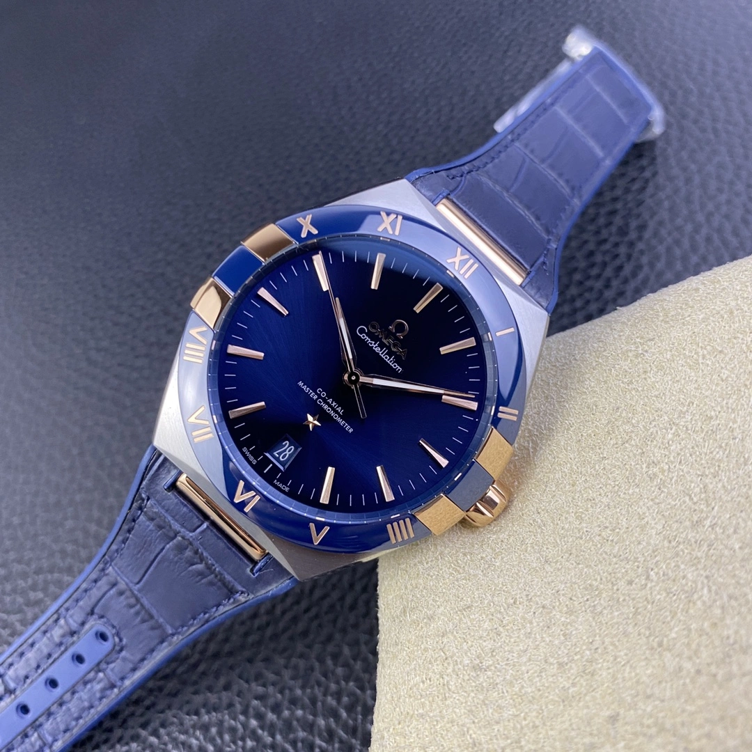 Refined CBD Factory Omega Constellation Master Chronometer 41mm Two-Tone Sedna Gold Blue Ceramic (131.23.41.21.03.001) 1:1 Super Clone -DD8900 Movement 325